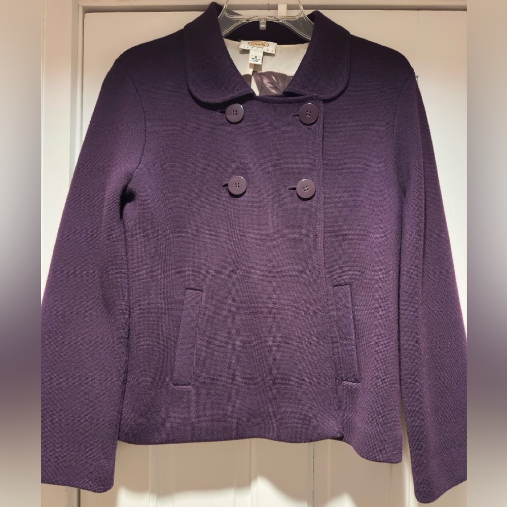 Talbots Cropped Double Breasted Petite Jacket/Blazer